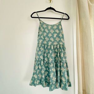 Floral Sage Babydoll Summer Dress